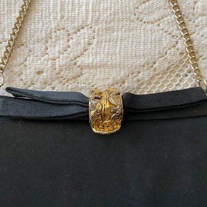 1960s Chain Handle Black Vintage Clutch